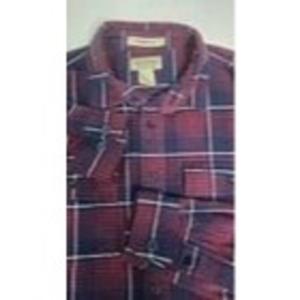 LL Bean Heavyweight Chamois Cloth Shirt Button Front Size Medium Plaid
